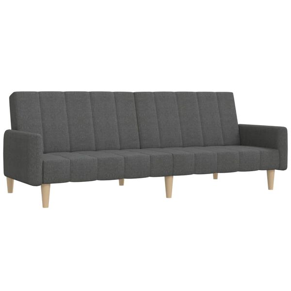 vidaXL Schlafsofa 2-Sitzer Dunkelgrau Stoff