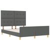 vidaXL Bettgestell mit Kopfteil Dunkelgrau 160 x 200 cm Stoff
