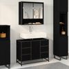 vidaXL Badezimmerm&ouml;bel-Set 2 pcs Schwarz Eichen-Optik Holzwerkstoff