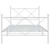 vidaXL Bettgestell mit Kopf- und Fu&szlig;teil Metall Wei&szlig; 107x203 cm