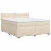 vidaXL Boxspringbett mit Matratze Creme 160 x 200 cm Stoff