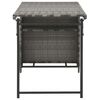 vidaXL 5-tlg. Garten-Essgruppe Klappbar Poly Rattan Grau