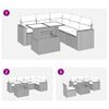 vidaXL 6-tlg. Garten-Sofagarnitur mit Kissen Hellgrau Poly Rattan