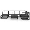 vidaXL 8-tlg. Garten-Lounge-Set Schwarz Massivholz Kiefer
