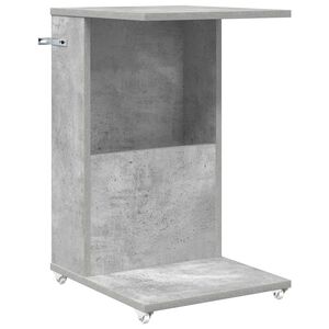vidaXL Beistelltisch Mit Rad Betongrau 40 x 35 x 60 cm Holzwerkstoff
