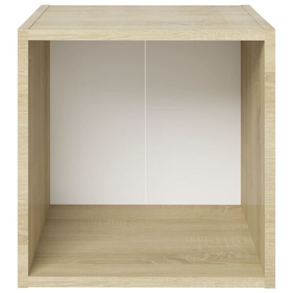 vidaXL TV-Schr&auml;nke 2 Stk. Wei&szlig; Sonoma-Eiche 37x35x37 cm Holzwerkstoff