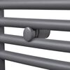 Handtuchheizk&ouml;rper Warmwasser Gebogen Grau 480x480 mm