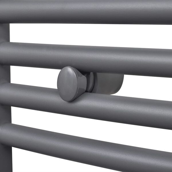 Handtuchheizk&ouml;rper Warmwasser Gebogen Grau 480x480 mm