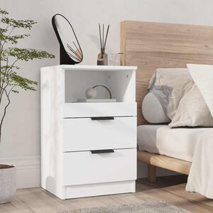 vidaXL Nachttisch Wei&szlig; Holzwerkstoff