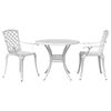 vidaXL 3-tlg. Bistro-Set Wei&szlig; Aluminiumguss