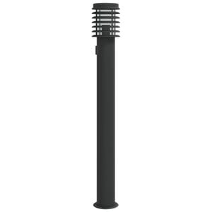 vidaXL Wegeleuchte mit Steckdose Schwarz 110 cm Edelstahl