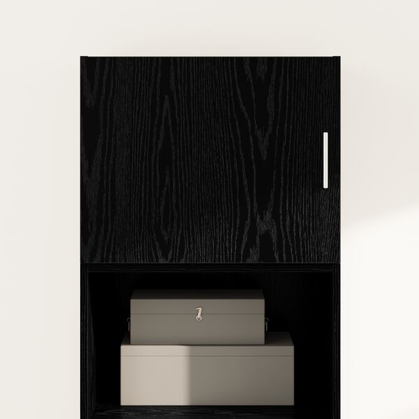 vidaXL Wandschrank Wandmontiert Schwarz Eichen-Optik 50 x 42,5 x 40 cm