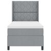 vidaXL Boxspringbett mit Matratze Hellgrau 100 x 200 cm Stoff