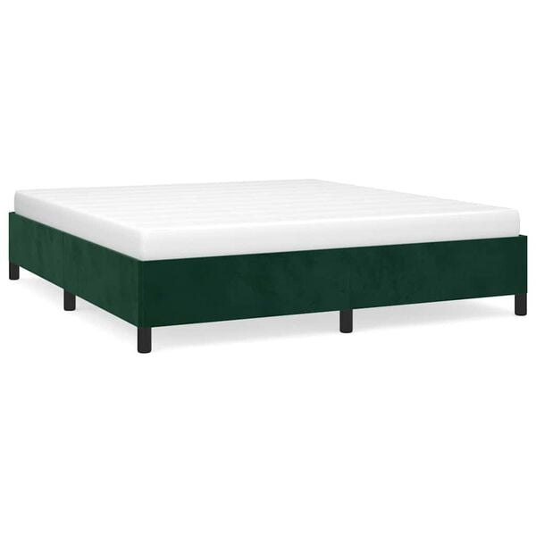 vidaXL Bettgestell ohne Matratze Dunkelgr&uuml;n 180x200 cm Samt