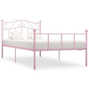 vidaXL Bettgestell Rosa Metall 100 &times; 200 cm