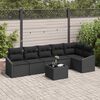 vidaXL Gartensofa-set mit Kissen 7 pcs Schwarz Poly-Rattan