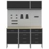vidaXL Arbeitsschrankset mit Schubladen mit Speicher 8 pcs Schwarz