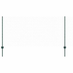 vidaXL Sechseckzaun mit Pfosten 25 x 1 m PVC-beschichteter Stahl Gr&uuml;n