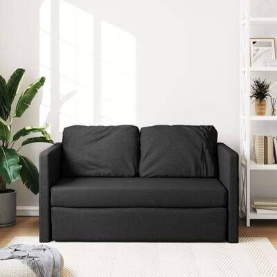 vidaXL Bodensofa mit Schlaffunktion Schwarz 112x174x55 cm Stoff