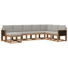 vidaXL Outdoor-Sofagarnitur mit Kissen 8 pcs Nat&uuml;rlich und Hellgrau