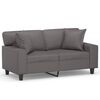 vidaXL 2-Sitzer-Sofa mit Zierkissen Grau 120 cm Kunstleder