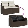 vidaXL Garten-Sofa-Set mit Kissen 8 pcs Braun und Wei&szlig; Poly Rattan