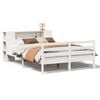 vidaXL Massivholzbett mit Regal ohne Matratze Wei&szlig; 135x190 cm Kiefer