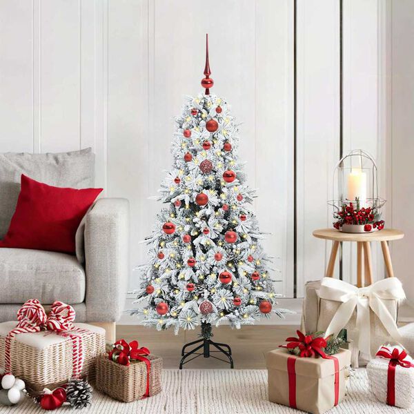 vidaXL K&uuml;nstlicher klappbarer Weihnachtsbaum Wei&szlig; 120 cm PE und PVC