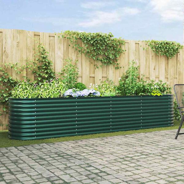 vidaXL Hochbeet Gr&uuml;n 400 x 80 x 81 cm Stahl