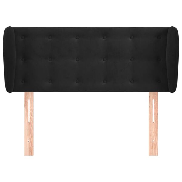vidaXL Kopfteil mit Ohren Schwarz 103x23x78/88 cm Samt