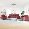 vidaXL 4-tlg. Sofagarnitur mit Fu&szlig;hocker & Dekokissen Weinrot Stoff