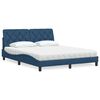 vidaXL Bett mit Matratze Blau 160x200 cm Stoff