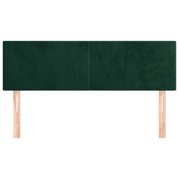 vidaXL Kopfteile Dunkelgr&uuml;n 144x5x78/88 cm Samt