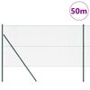 vidaXL Zaunpfosten Gr&uuml;n 50 x 1,2 m (25 x 25 mm Gitter) Stahl und PVC