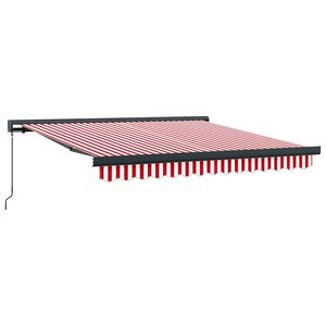 vidaXL Ausziehbare Markise Rot und Wei&szlig; 300 x 250 cm