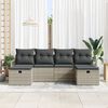 vidaXL Garten-Sofa-Set 6 pcs Hellgrau 230 x 117 x 85 cm Poly Rattan