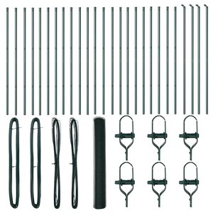 vidaXL Bodenmontierter Sechseckzaun 50 x 1 m PVC-beschichteter Stahl
