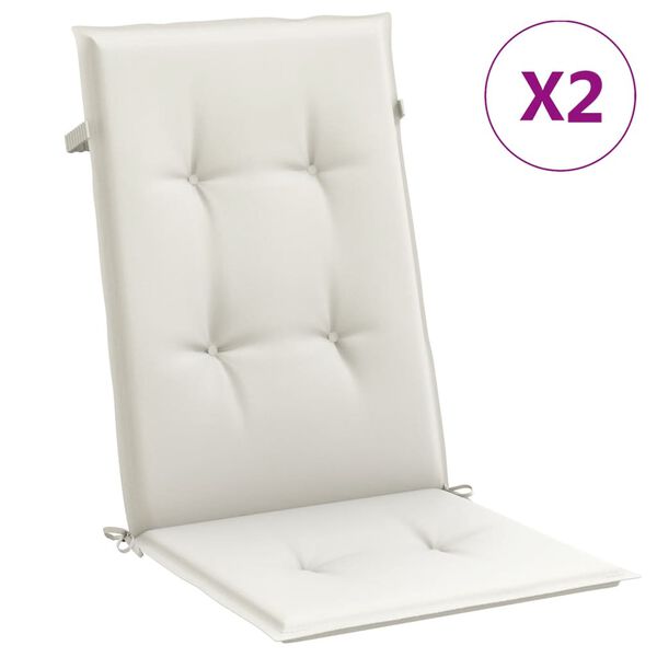 vidaXL Hochlehner-Auflagen 2 Stk. Melange Creme 120x50x4 cm Stoff