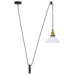 vidaXL Pendelleuchte H&ouml;henverstellbar E27 Wei&szlig; Gl&auml;nzend &Oslash; 22 cm Metall