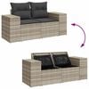 vidaXL 4-tlg. Garten-Sofagarnitur mit Kissen Hellgrau Poly Rattan