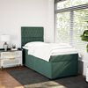 vidaXL Boxspringbett mit Matratze Dunkelgr&uuml;n 100x200 cm Samt