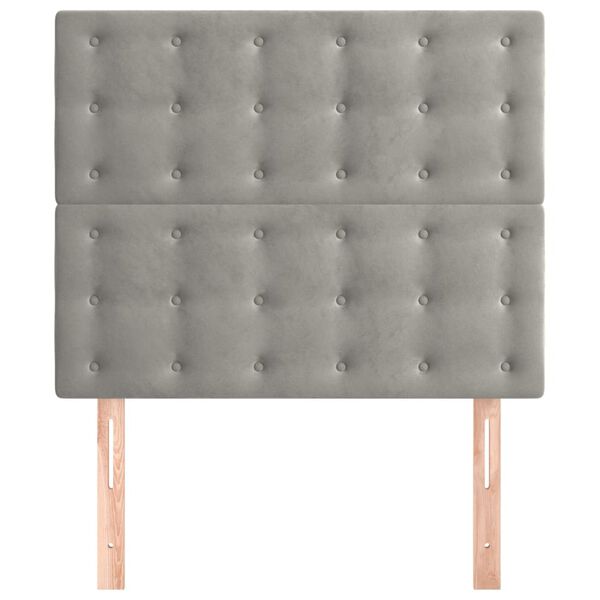 vidaXL Kopfteil Hellgrau 80x5x118/128 cm Samt