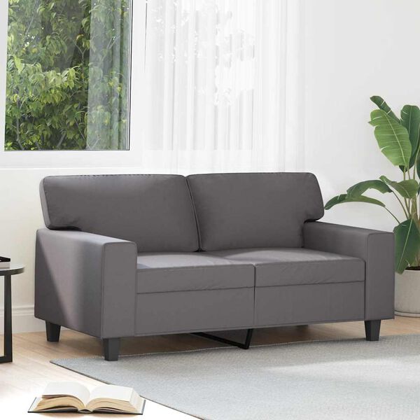 vidaXL 2-Sitzer-Sofa Grau 120 cm Kunstleder