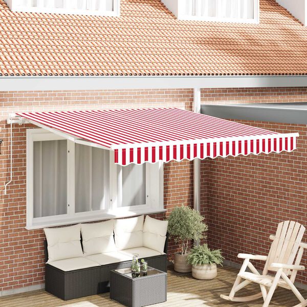 vidaXL Einziehbare Markise Rot und Wei&szlig; 300 x 250 cm