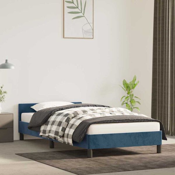 vidaXL Bettgestell ohne Matratze Dunkelblau 80x200 cm Samt