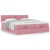 vidaXL Ottoman-Bett mit Matratzen Rosa 160x200 cm Samt