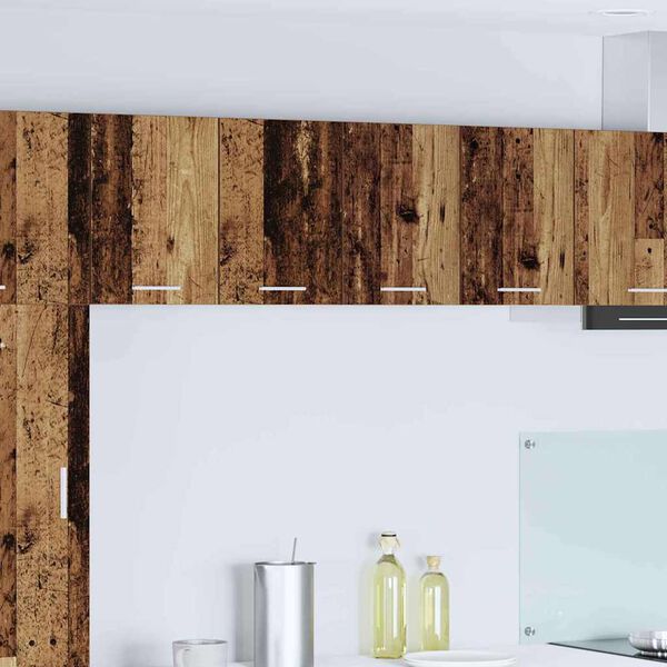 vidaXL H&auml;ngeschrank mit T&uuml;r 2 pcs Altes Holz und Wei&szlig; 60 x 31 x 40 cm
