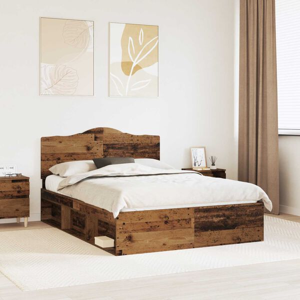 vidaXL Bettrahmen Altholz 150 x 200 cm Massives Kiefernholz