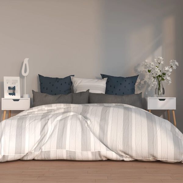 vidaXL Nachttische 2 Stk. Hochglanz-Wei&szlig; 40x40x56 cm Holzwerkstoff