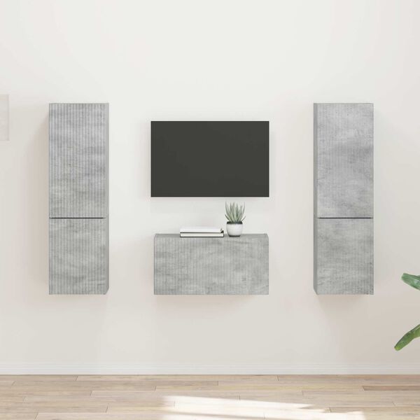 vidaXL TV-Schrankset 5 pcs Beton Grau Holzwerkstoff